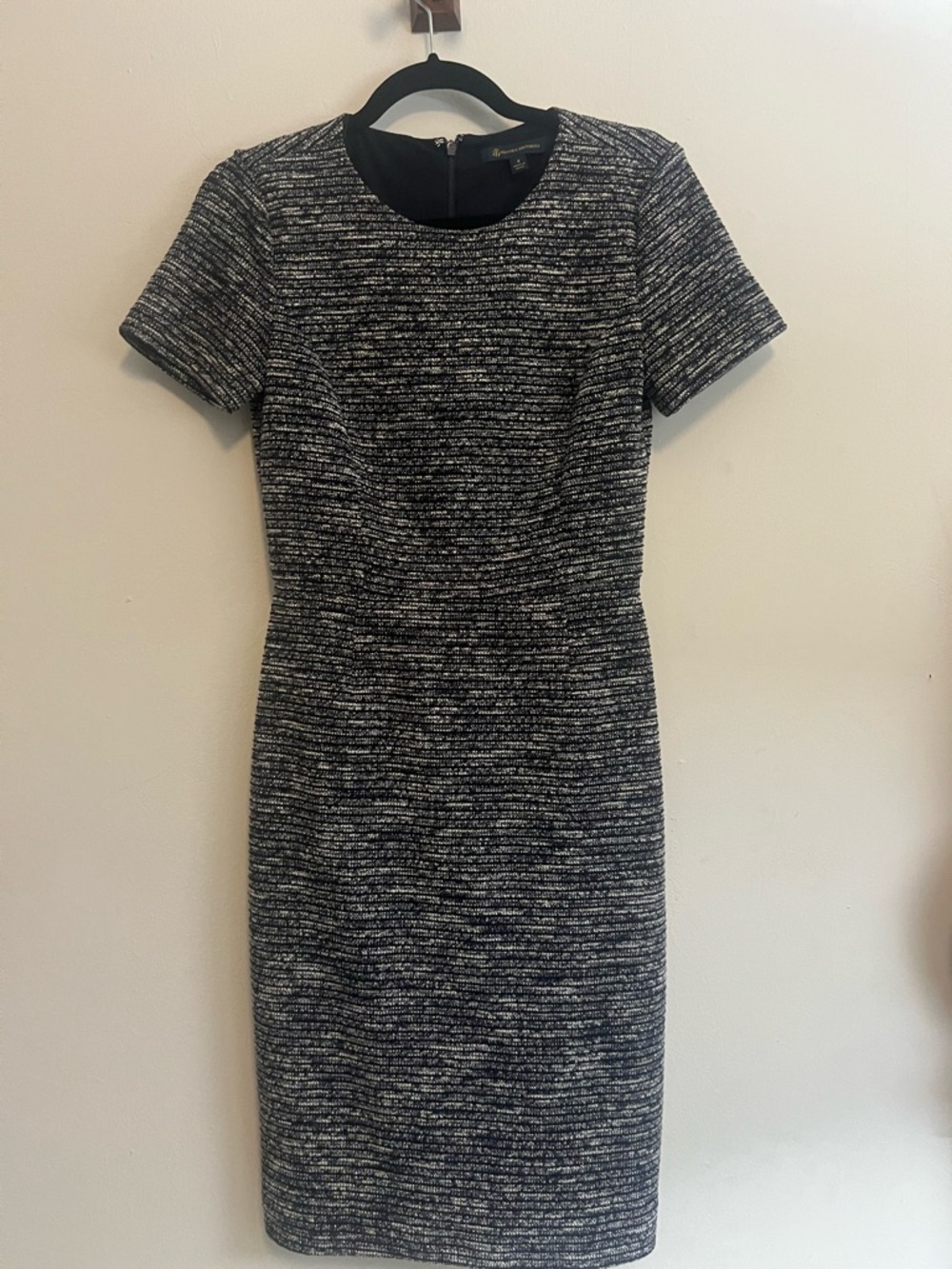 Brooks Brothers Black and White Tweed Midi Dress